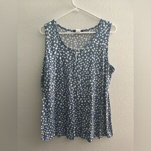 HEIMISH USA Blue Sleeveless Relaxed Tank Top NWOT